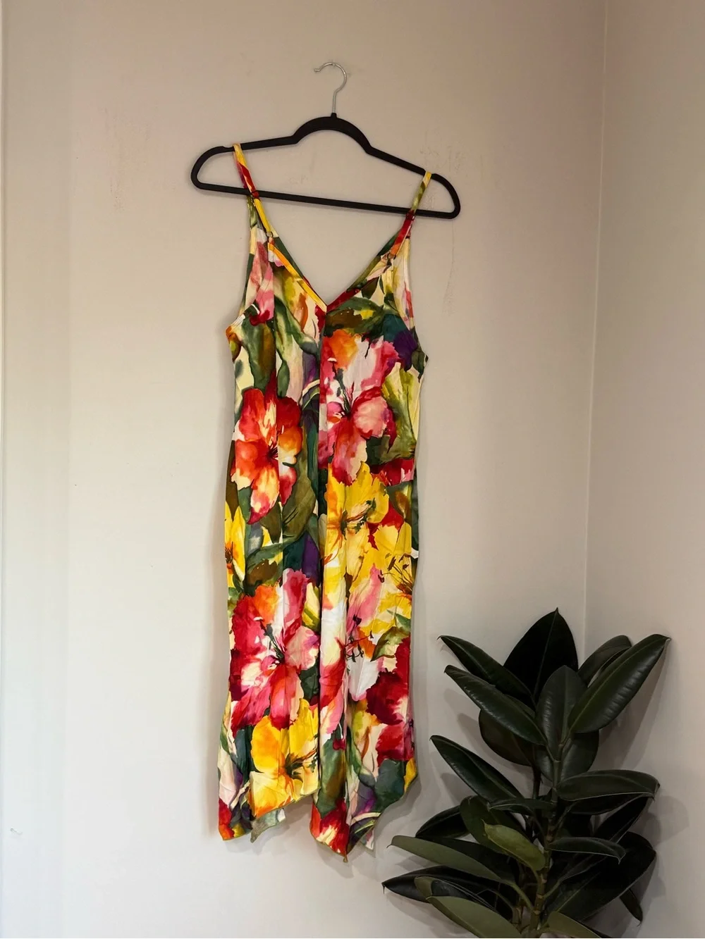 Jams World Hawaiian Floral Handkerchief Hem Sundress Size Medium